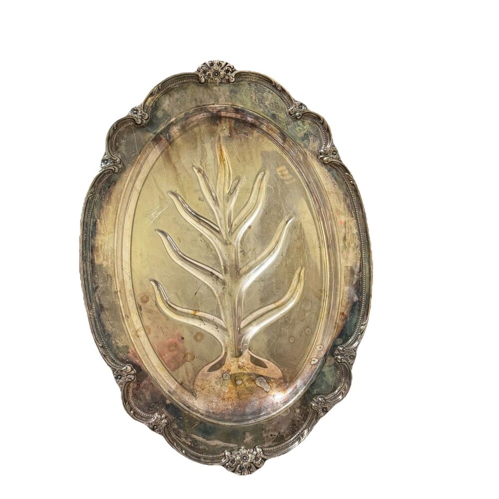 1847 “Remembrance” Roger’s Bros Silverplate Footed 19” Tray Tree Victorian  VTG